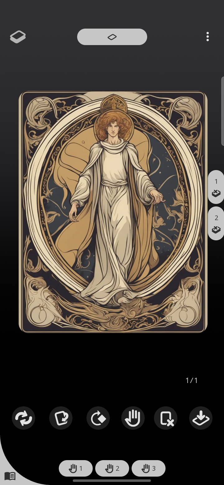 A card drawn during a tarot reading in Deck Builder.